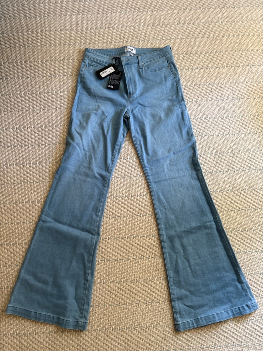 PAIGE Women's Light Wash Flare Jeans - Dusty Blue GENEVIEVE